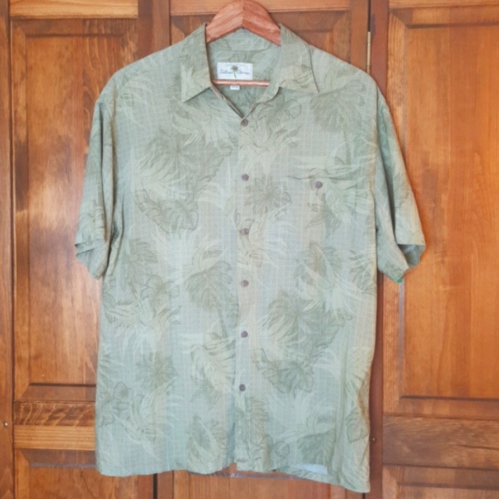 Island Shores Tropical Hawaiian Shirt Sz L